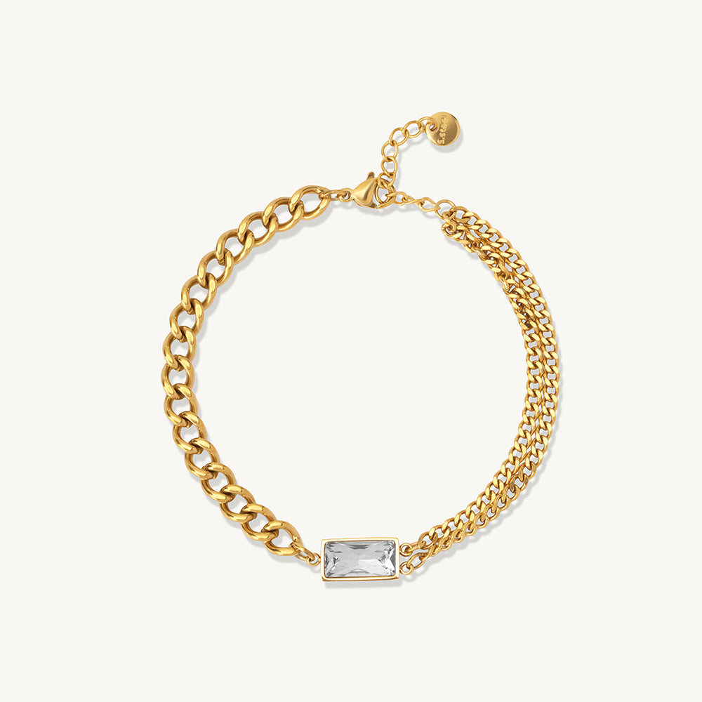 Bold Solitaire Motif Chain Bracelet
