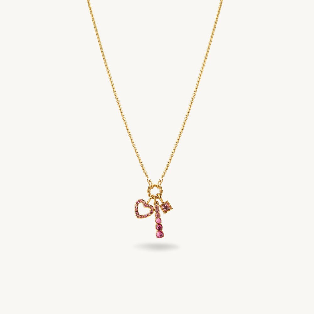 Cute Pink Charm Necklace