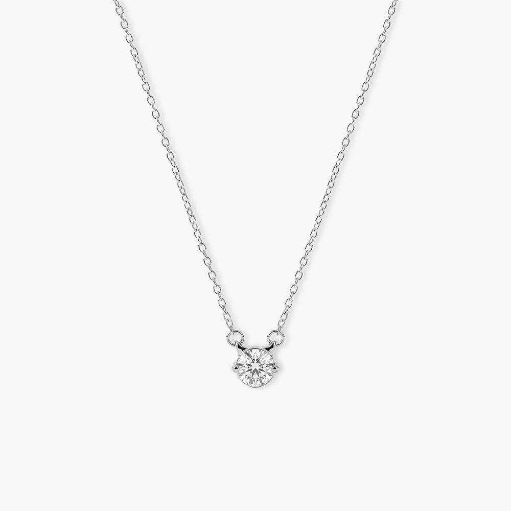 Timeless Solitaire Platinum Plated 925 Sterling Silver Necklace