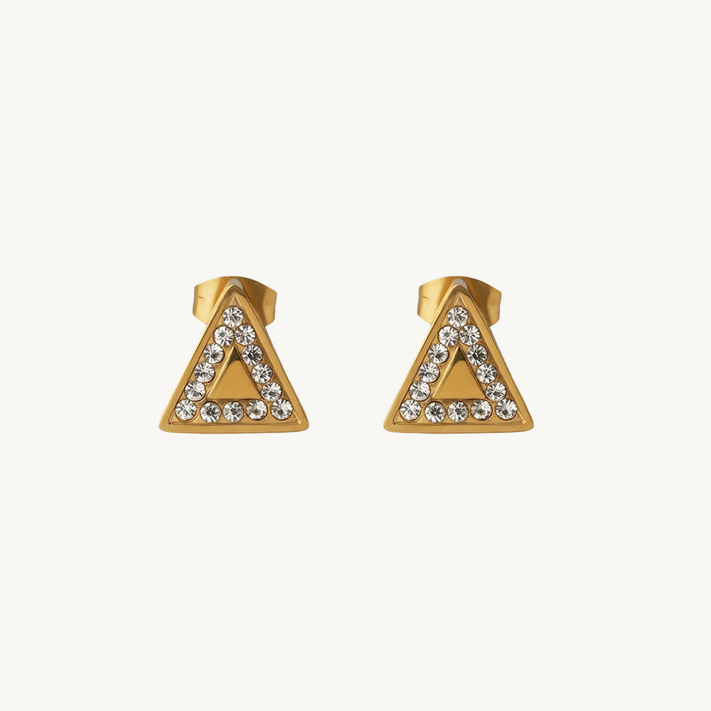 Sparkle Edge Triangular Earrings