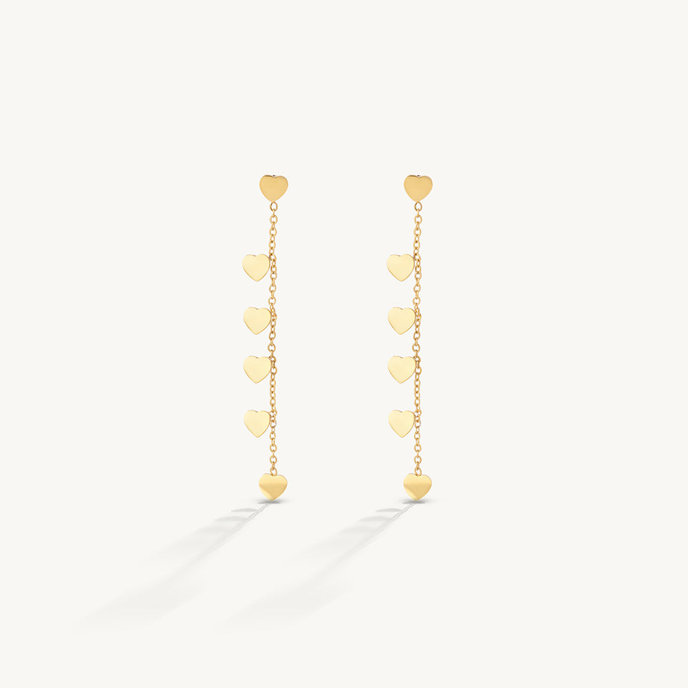 Cascade Heart Chain Earrings