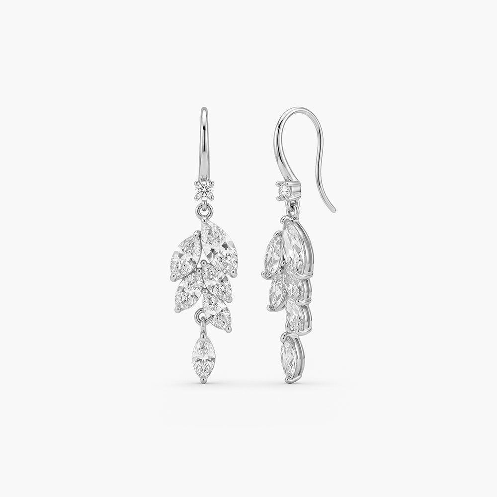 Leaf Cascade 925 Sterling Silver Earrings