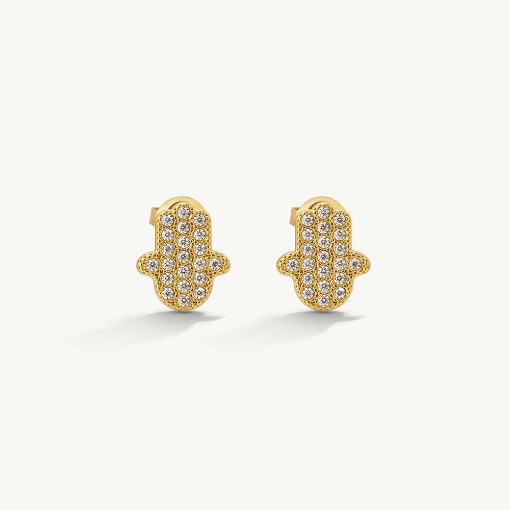 Crystal Hand Stud Earrings