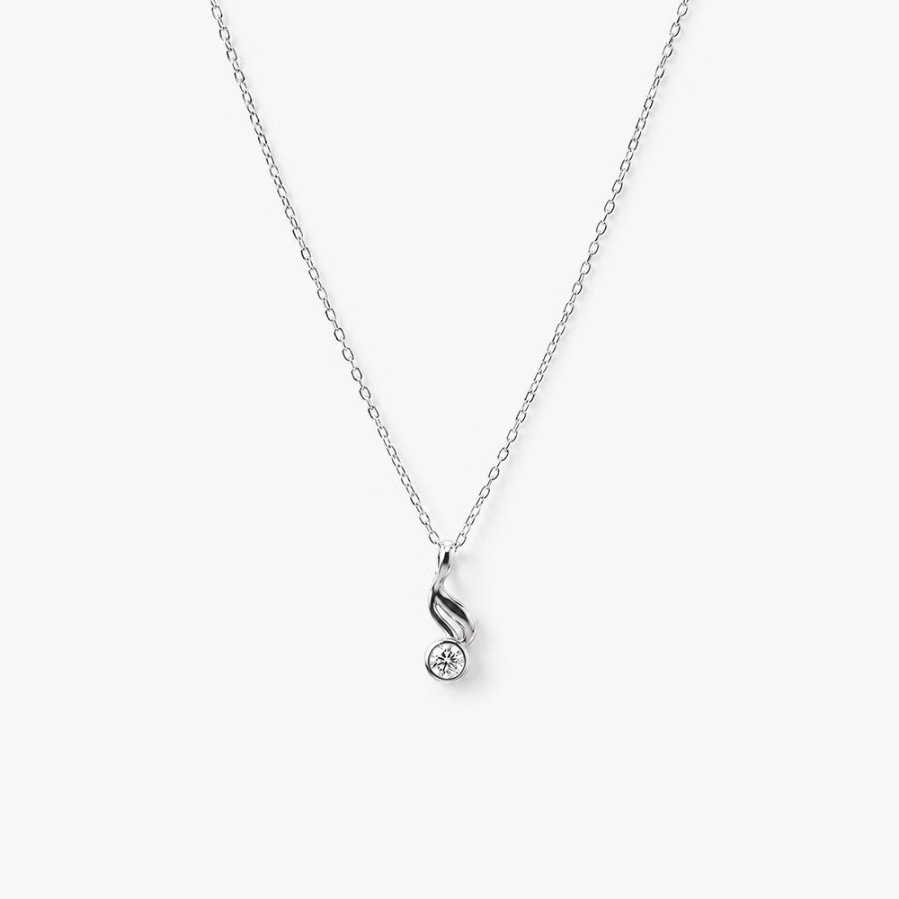 Twisted Drop Platinum Plated 925 Sterling Silver Necklace