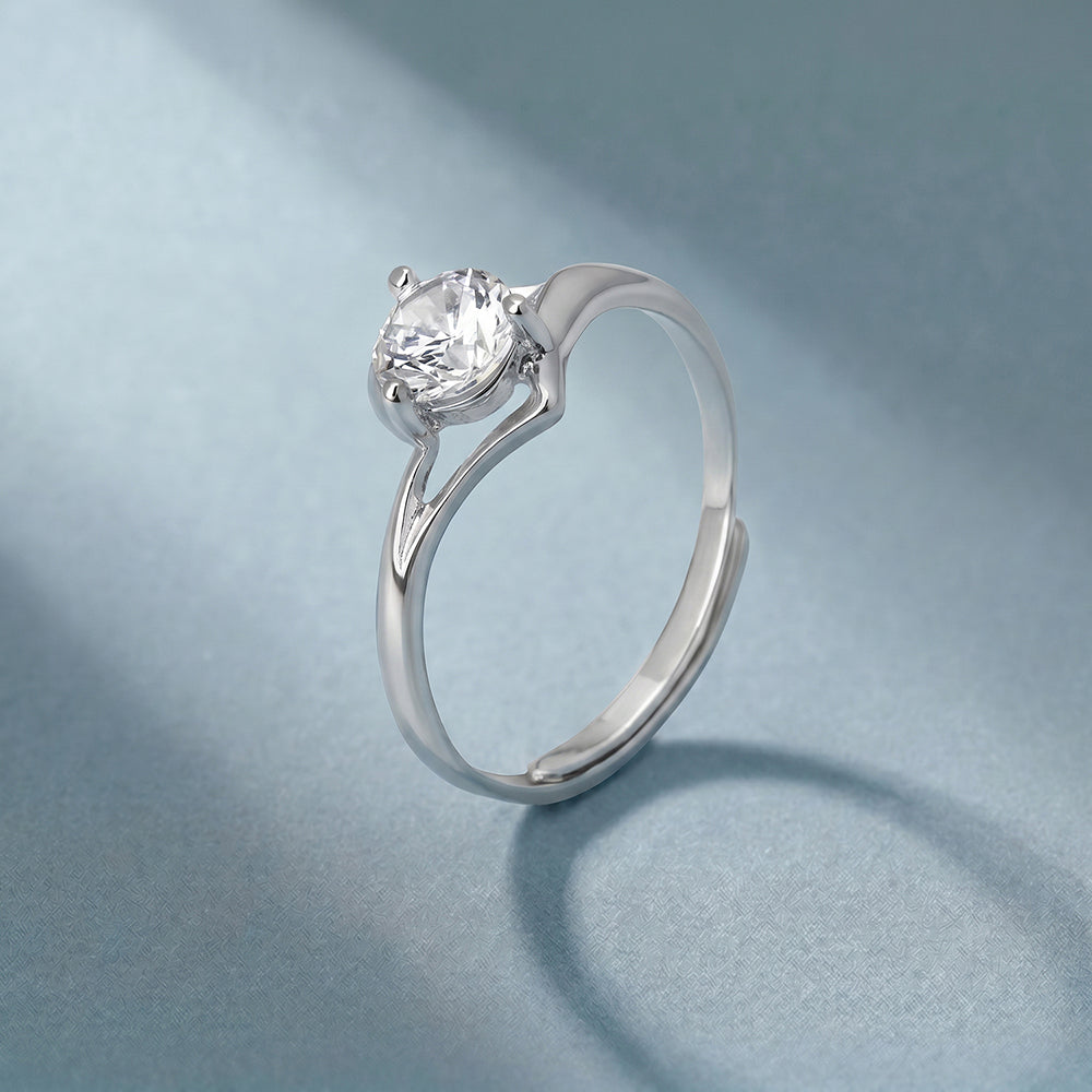 Elegant Solitaire 925 Sterling Silver Ring