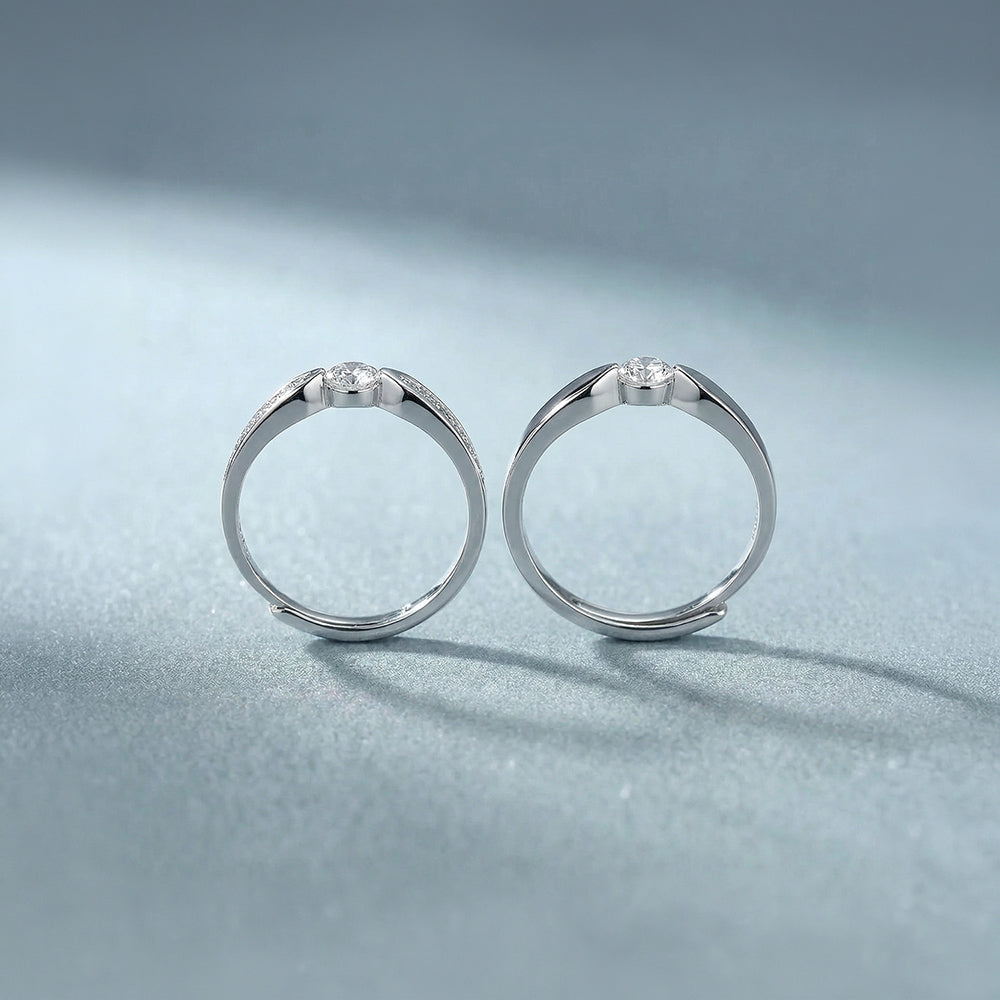 Twin Spark 925 Sterling Silver Stack Rings | Rings | AllJewellery
