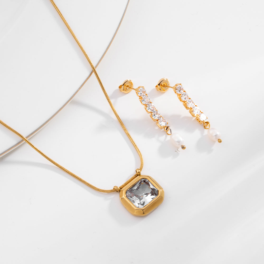 Octagon Pearl Spark Prestige Jewellery Set