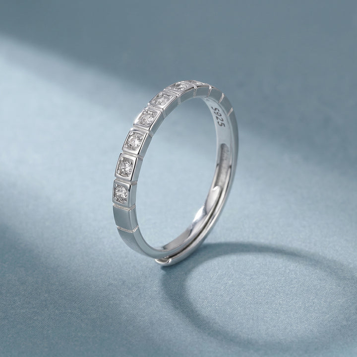 Gleaming Line Structured 925 Sterling Silver Ring – PALMONAS