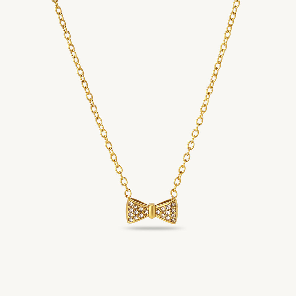 Aurelia Crystal Bow Necklace