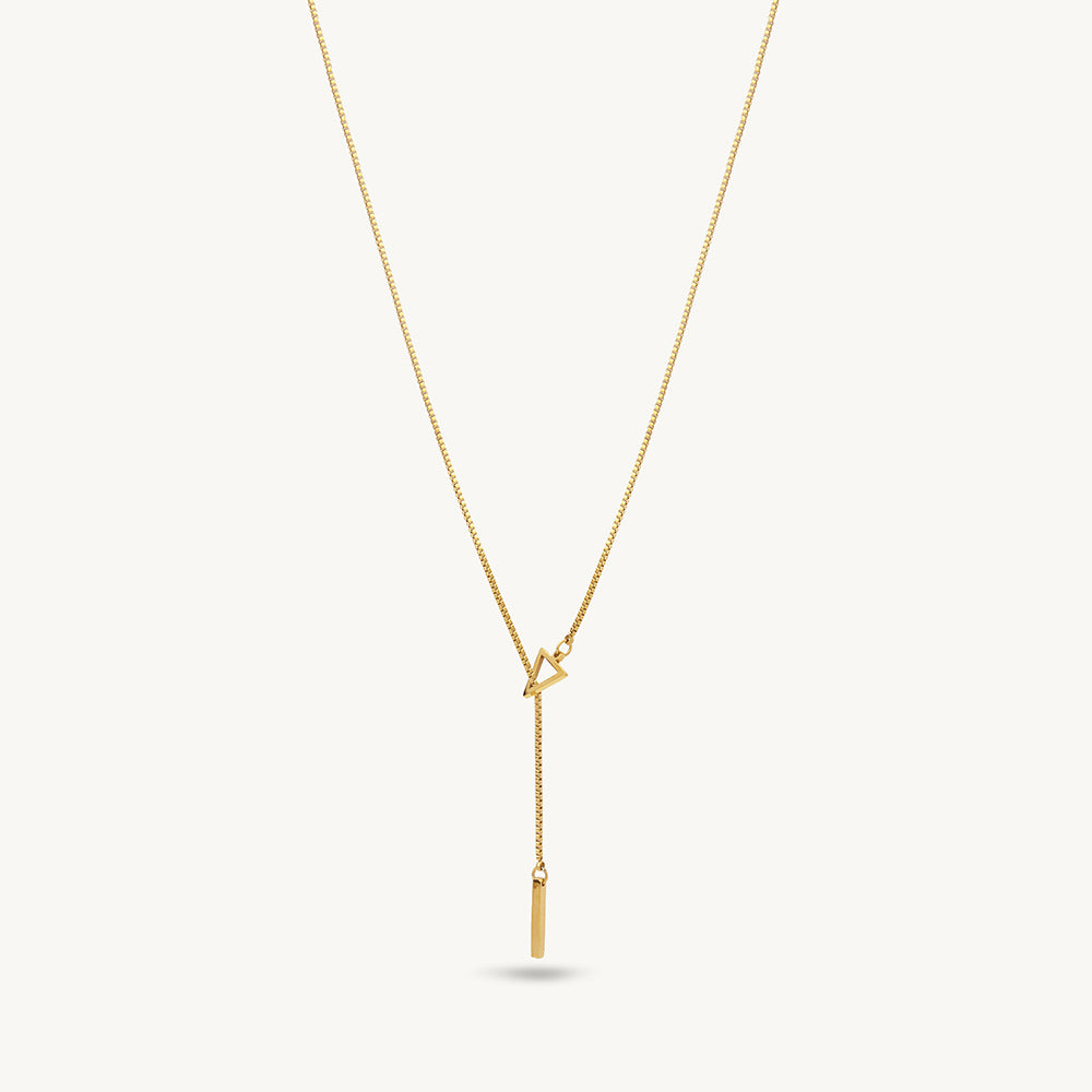 Geometric Drop Lariat Necklace