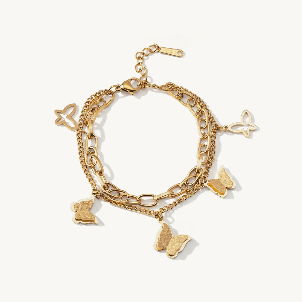 Multi Butterfly Charm Bracelet