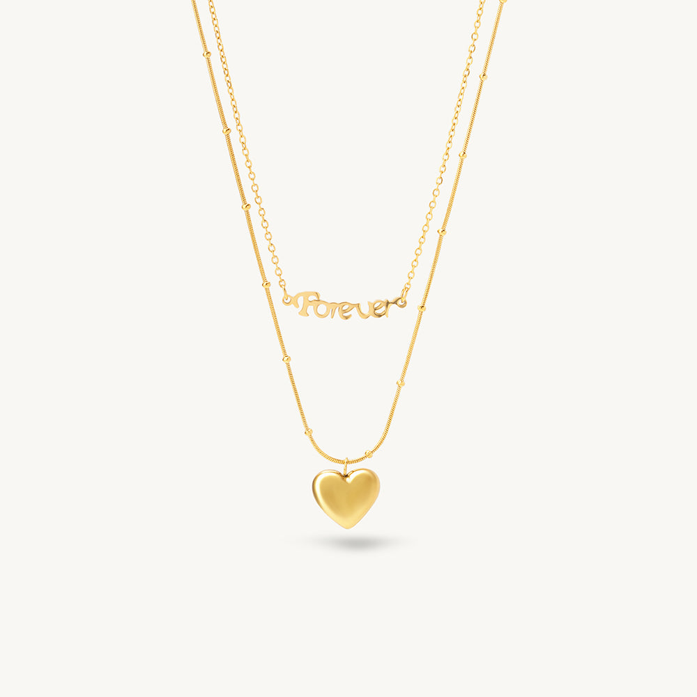 Amour Love Heart Layer Necklace