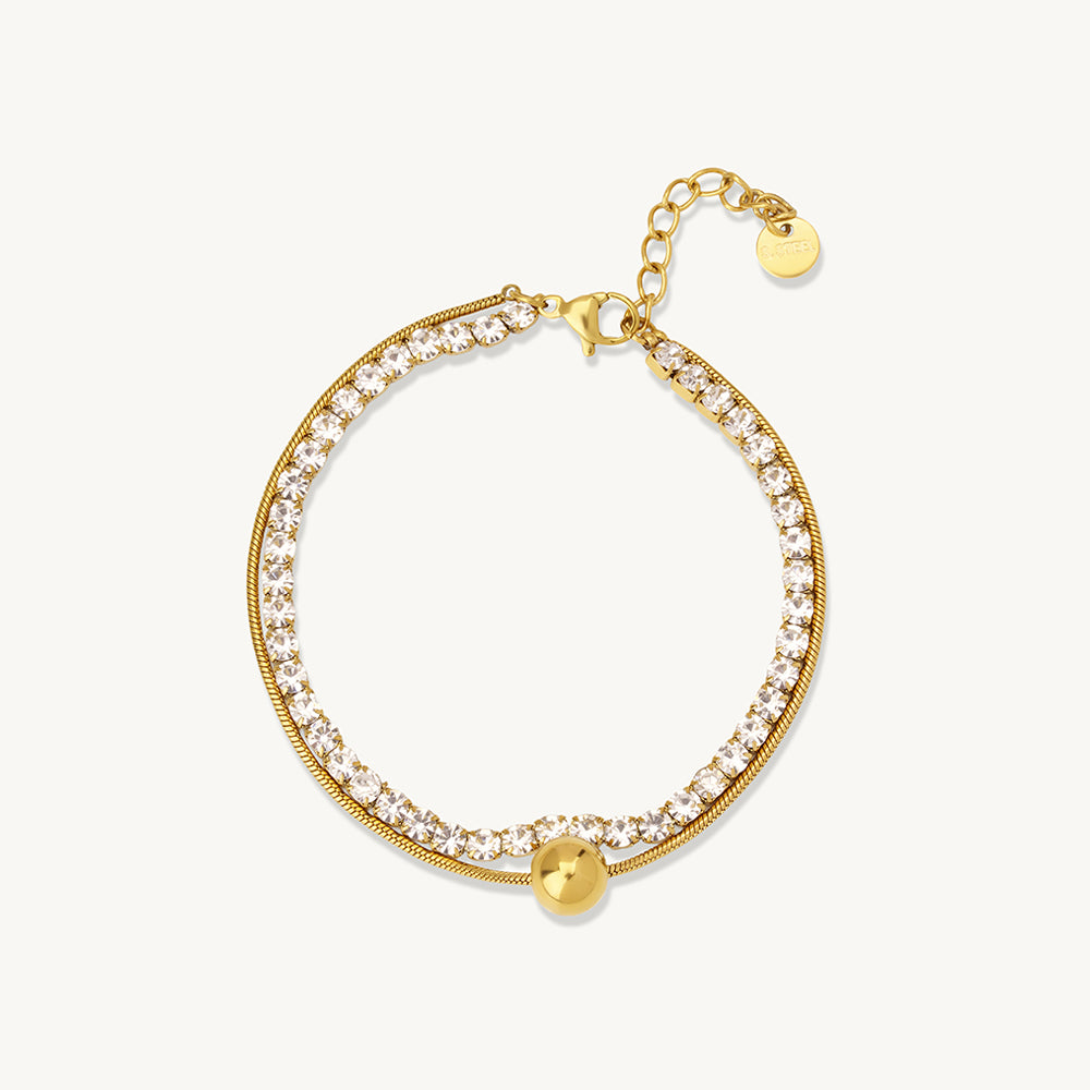 Dainty Crystalline Mini Ball Layer Bracelet
