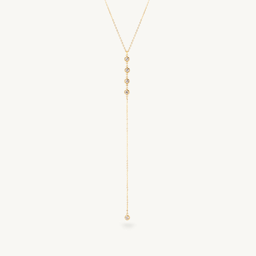 Opulent CZ Lariat Necklace