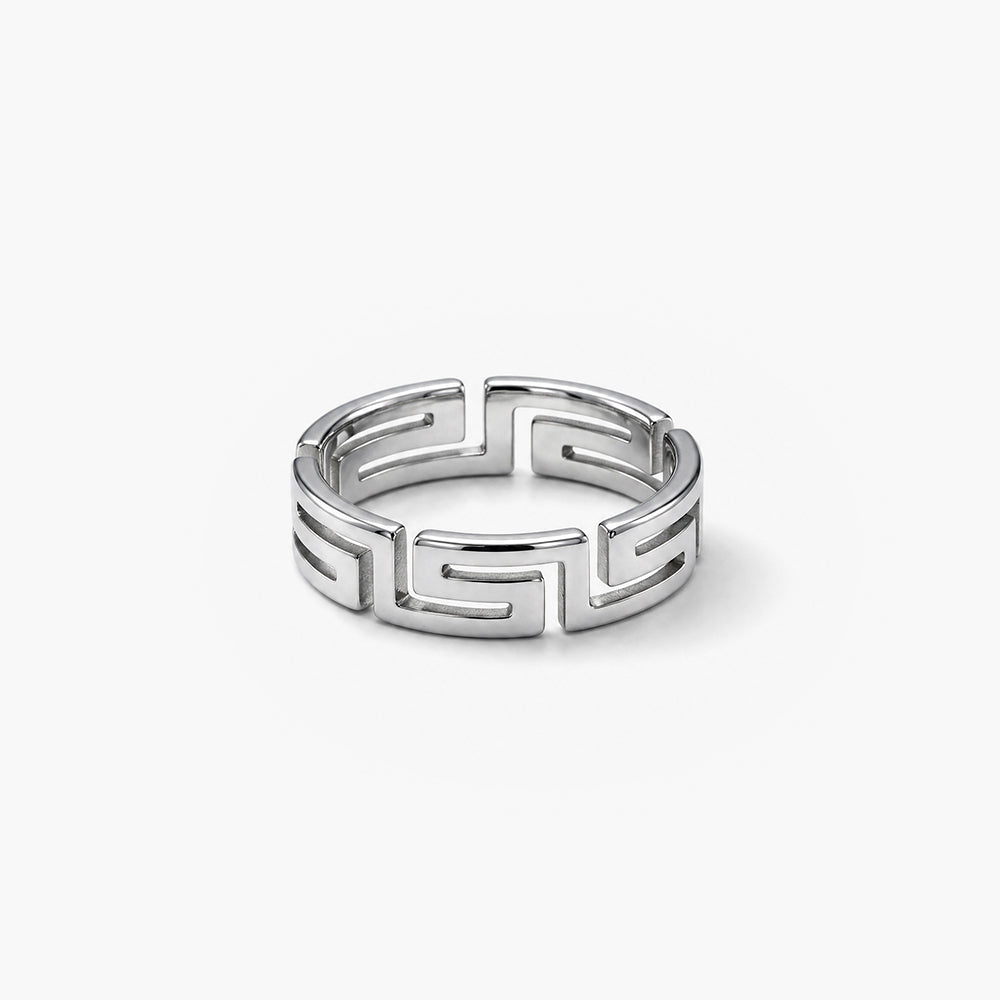 Maze Silver Ring