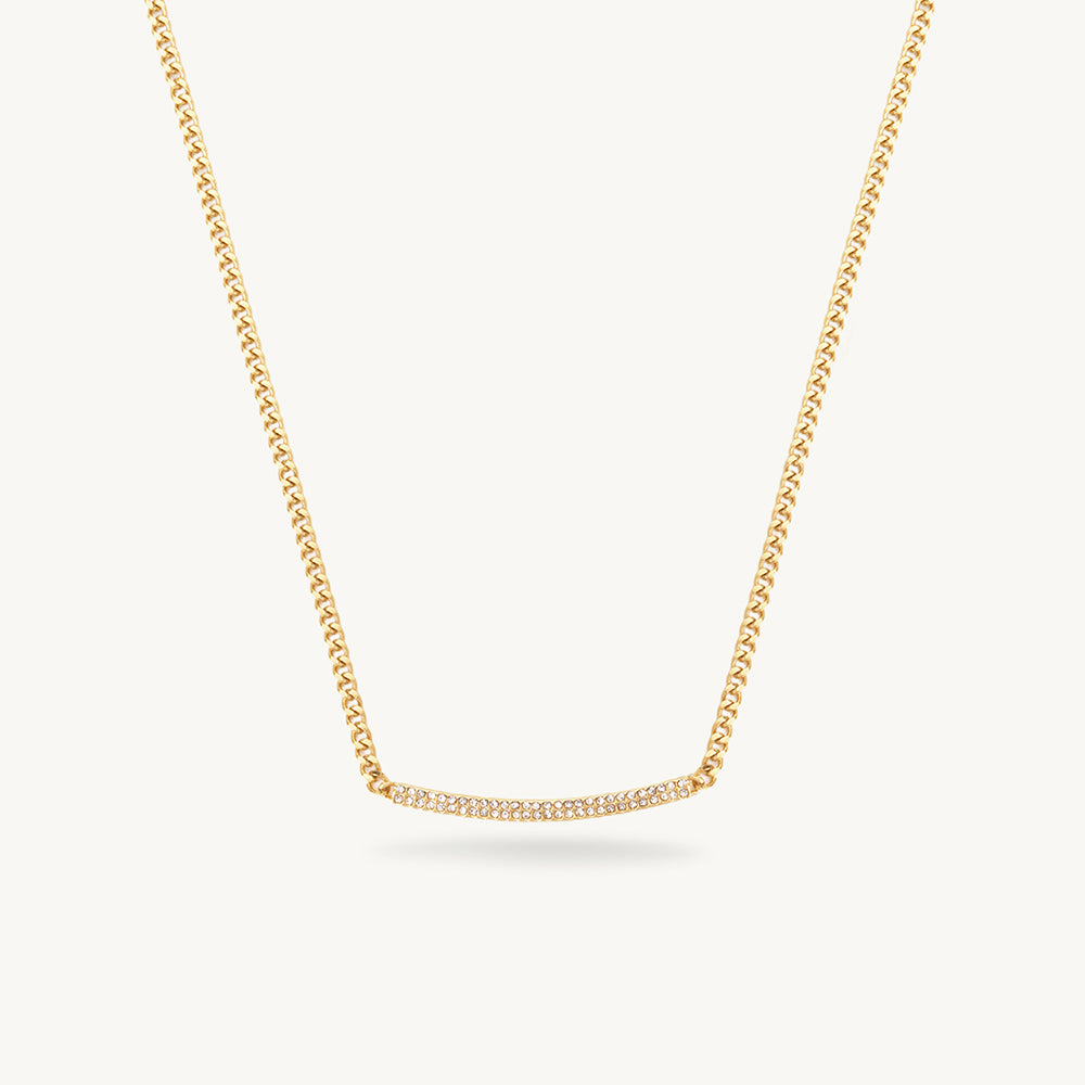 Glittery CZ Bar Necklace