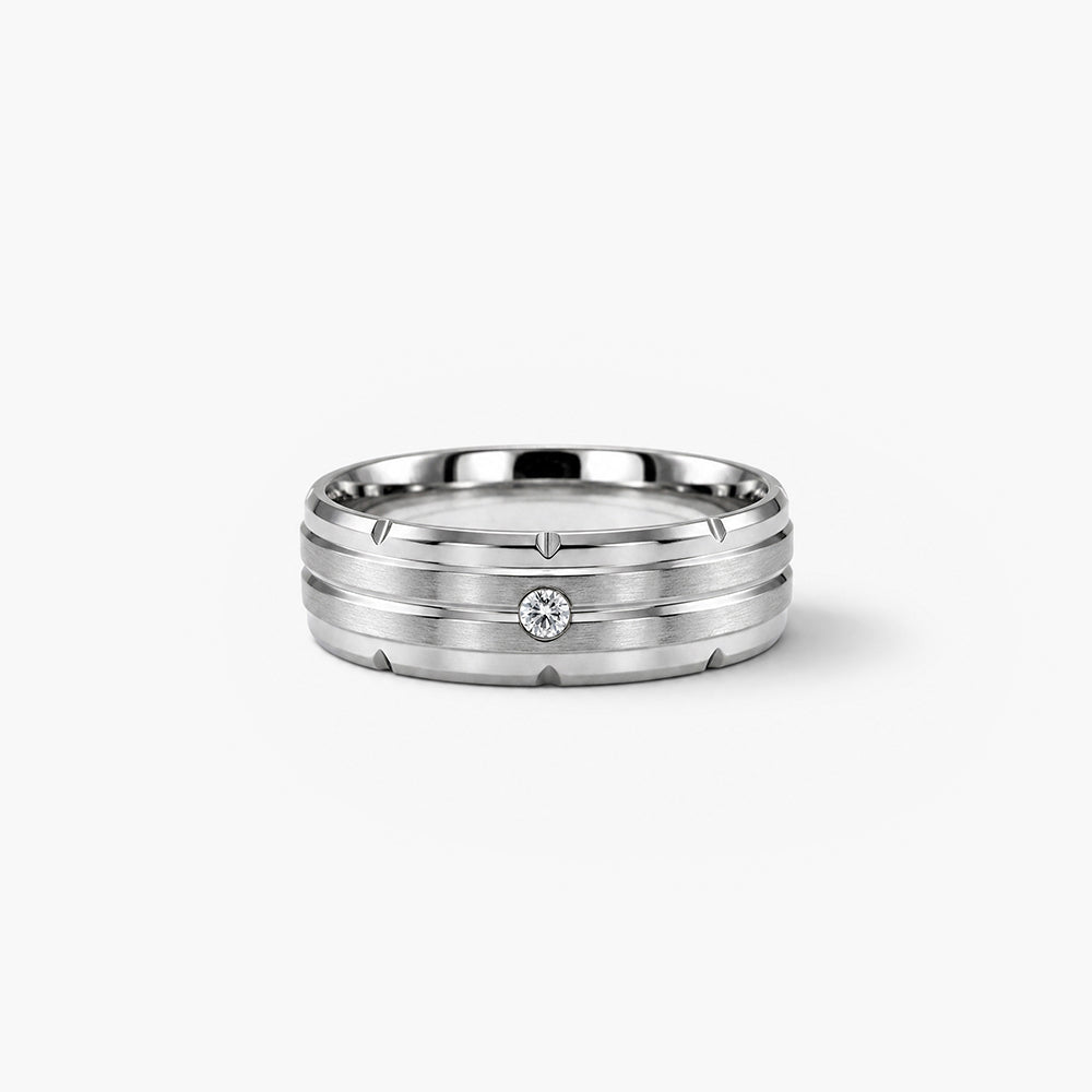 Shiny Diamond Silver Ring