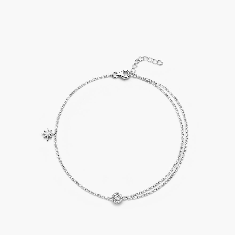 Layered Chain Platinum Plated 925 Sterling Silver Anklet