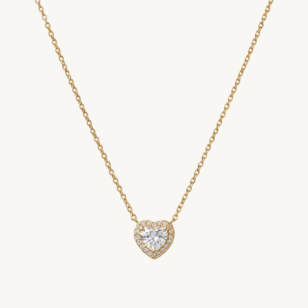Textured Heart Spark Pendant Necklace