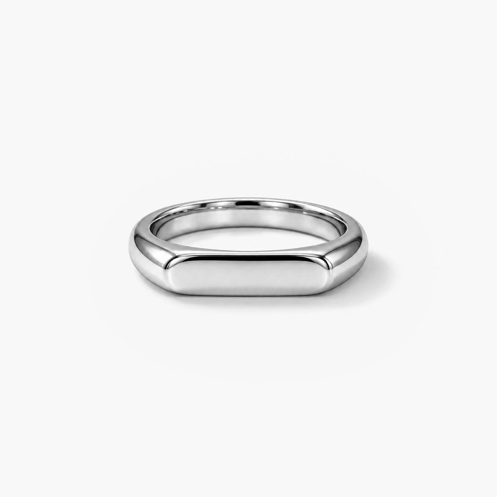 Modern Geometric Silver Ring