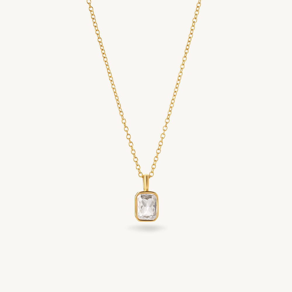 Sleek Rectangle Pendant Necklace