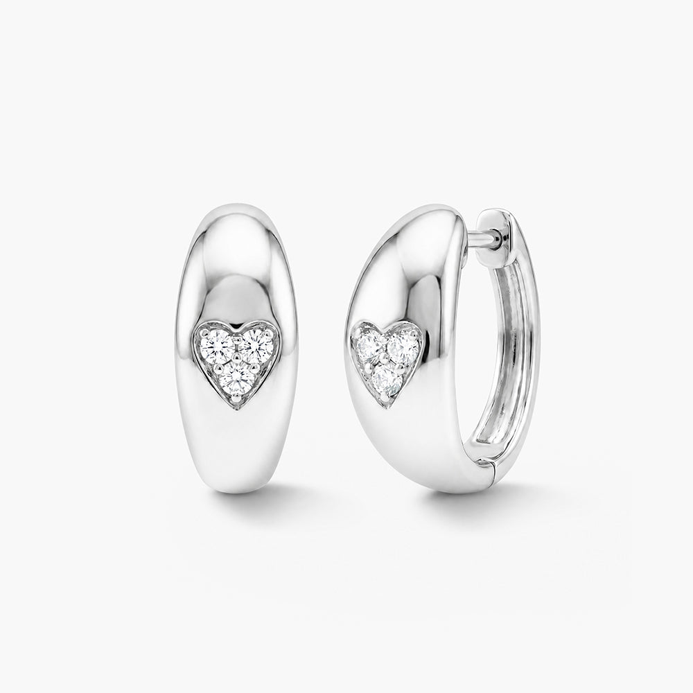 Crystal Heart Platinum Plated 925 Sterling Silver Earrings