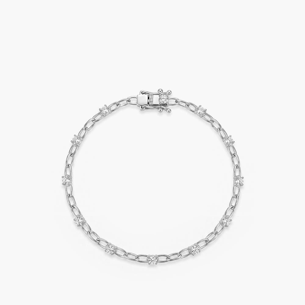 Graceful Link Platinum Plated 925 Sterling Silver Bracelet