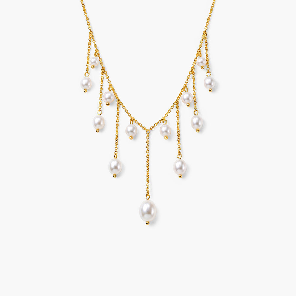 Pearl Shine Dangle Chain Necklace
