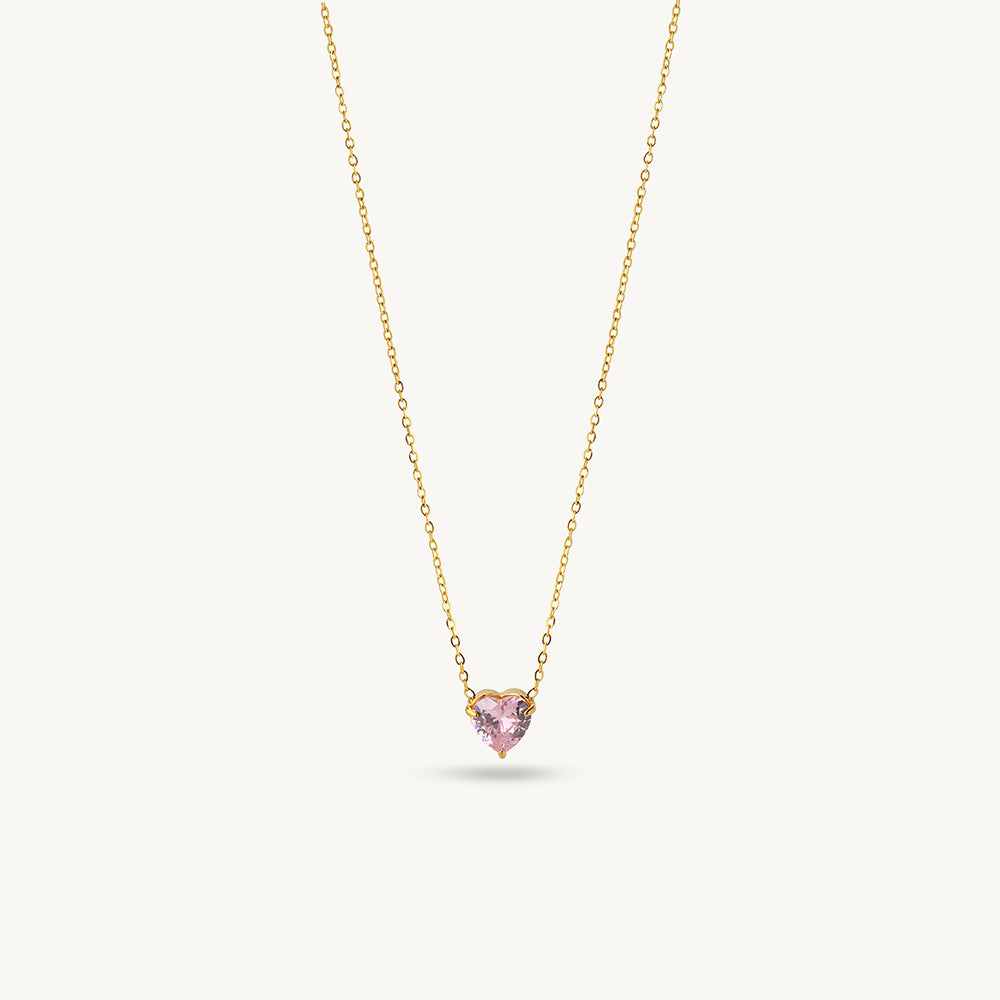 Elegant Pink Heart Necklace