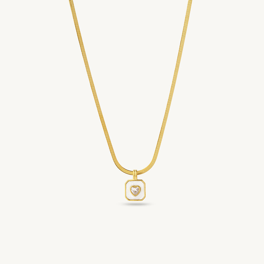 Elegant Heart Frame Pendant Necklace