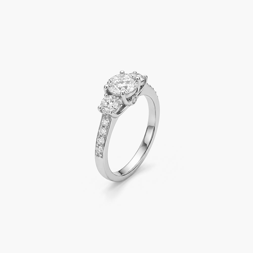 Scarlet 3 Stone Spark 925 Silver Ring