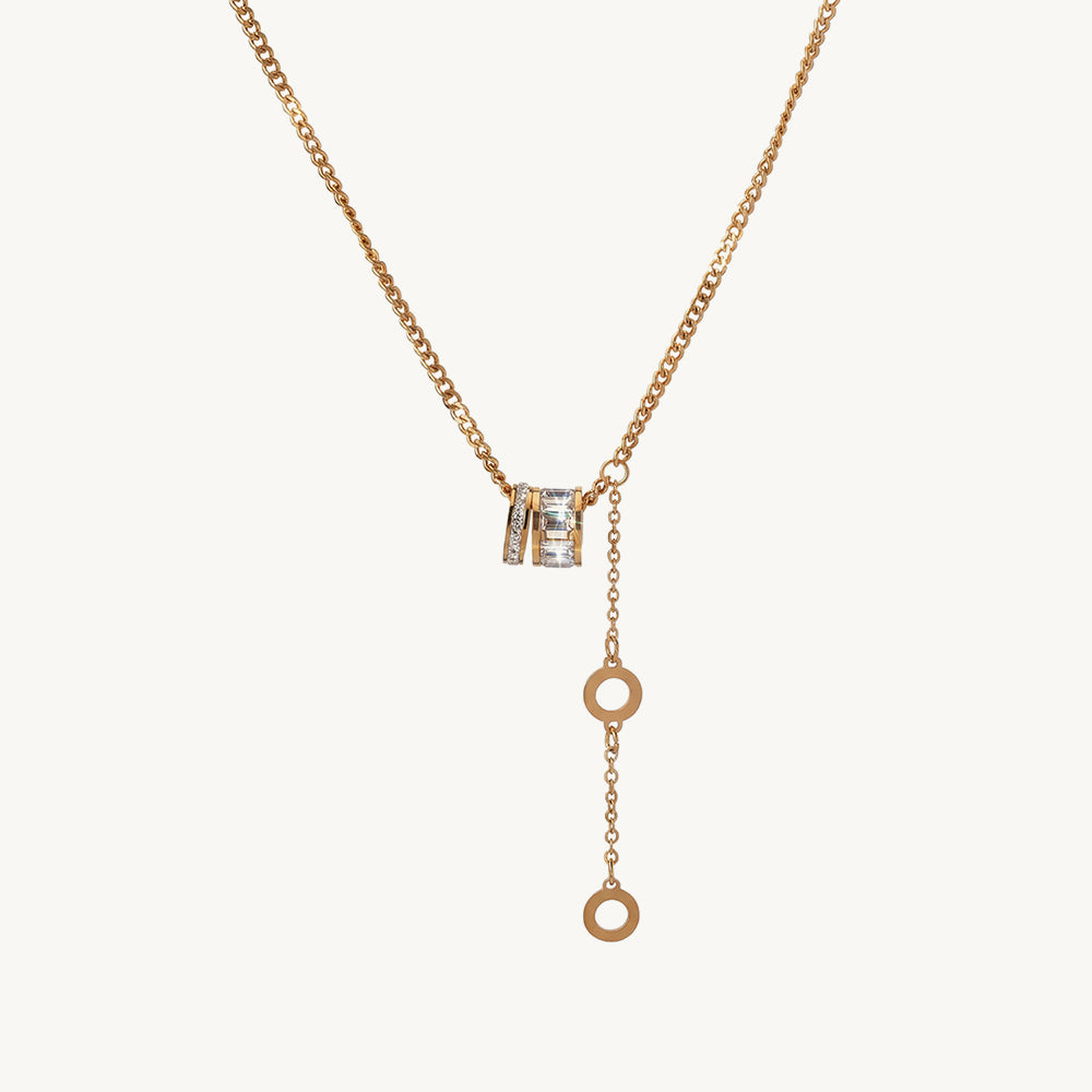 Halo Ring Accent Lariat Necklace