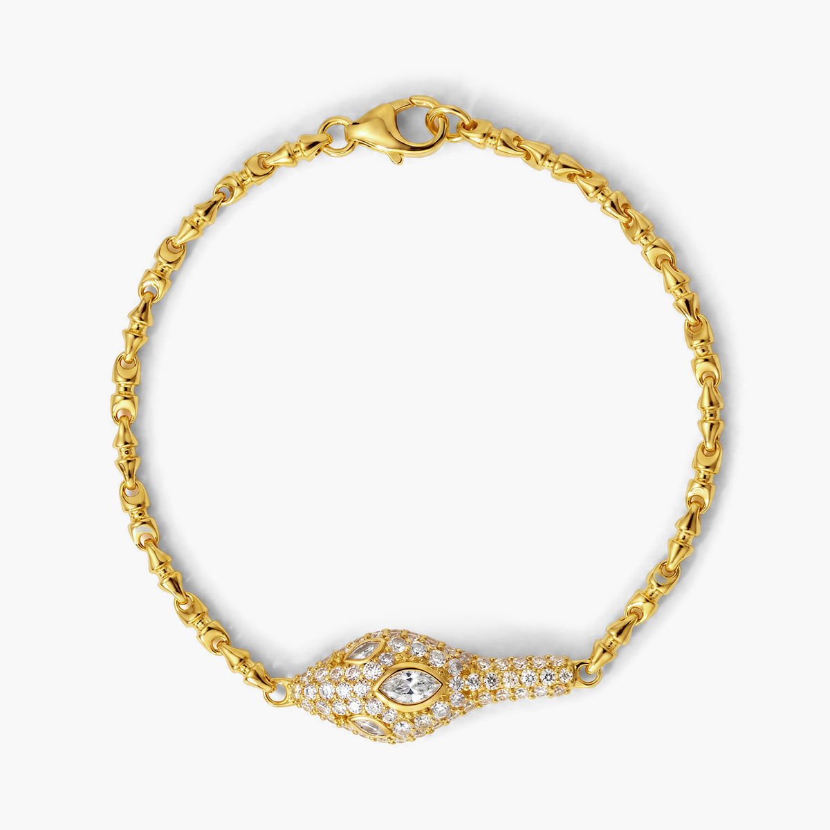 Marquise Crystal Blossom 925 Sterling Silver Bracelet