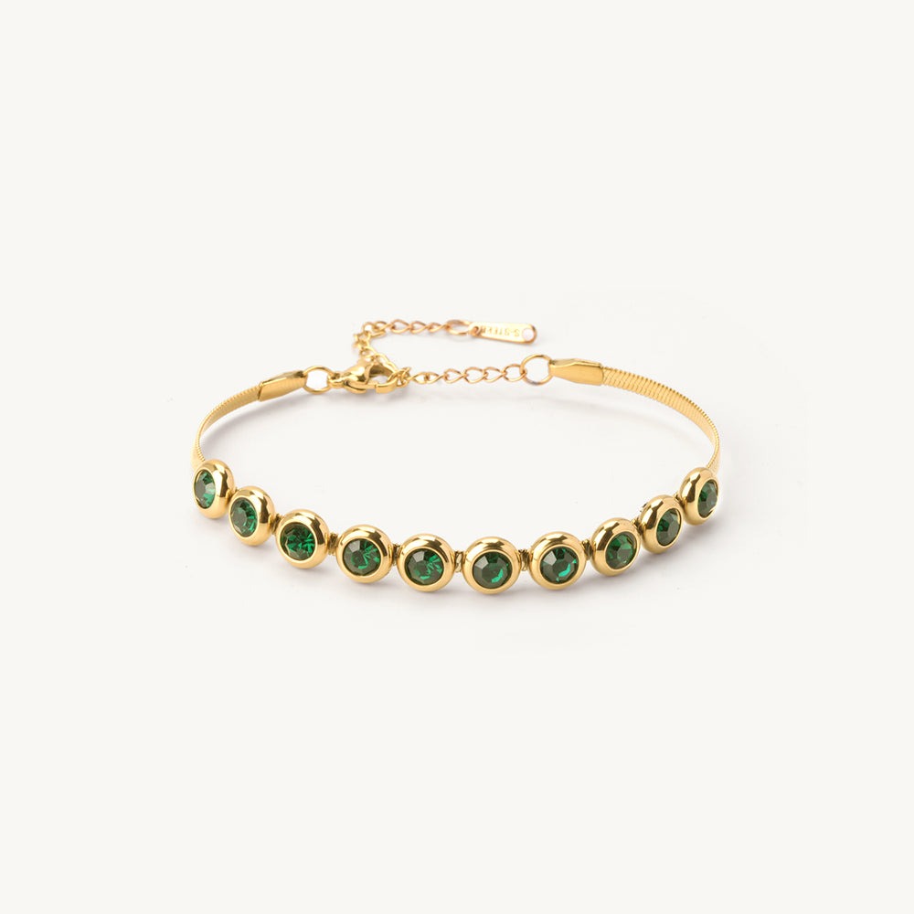 Orbit Emerald Spark Chain Bracelet