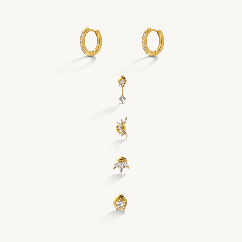 Petal Studs & Hoops Earring Set