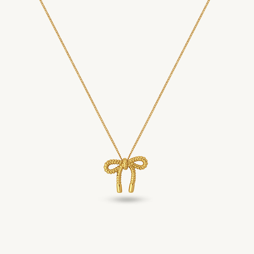 Delicate Bow Pendant Necklace