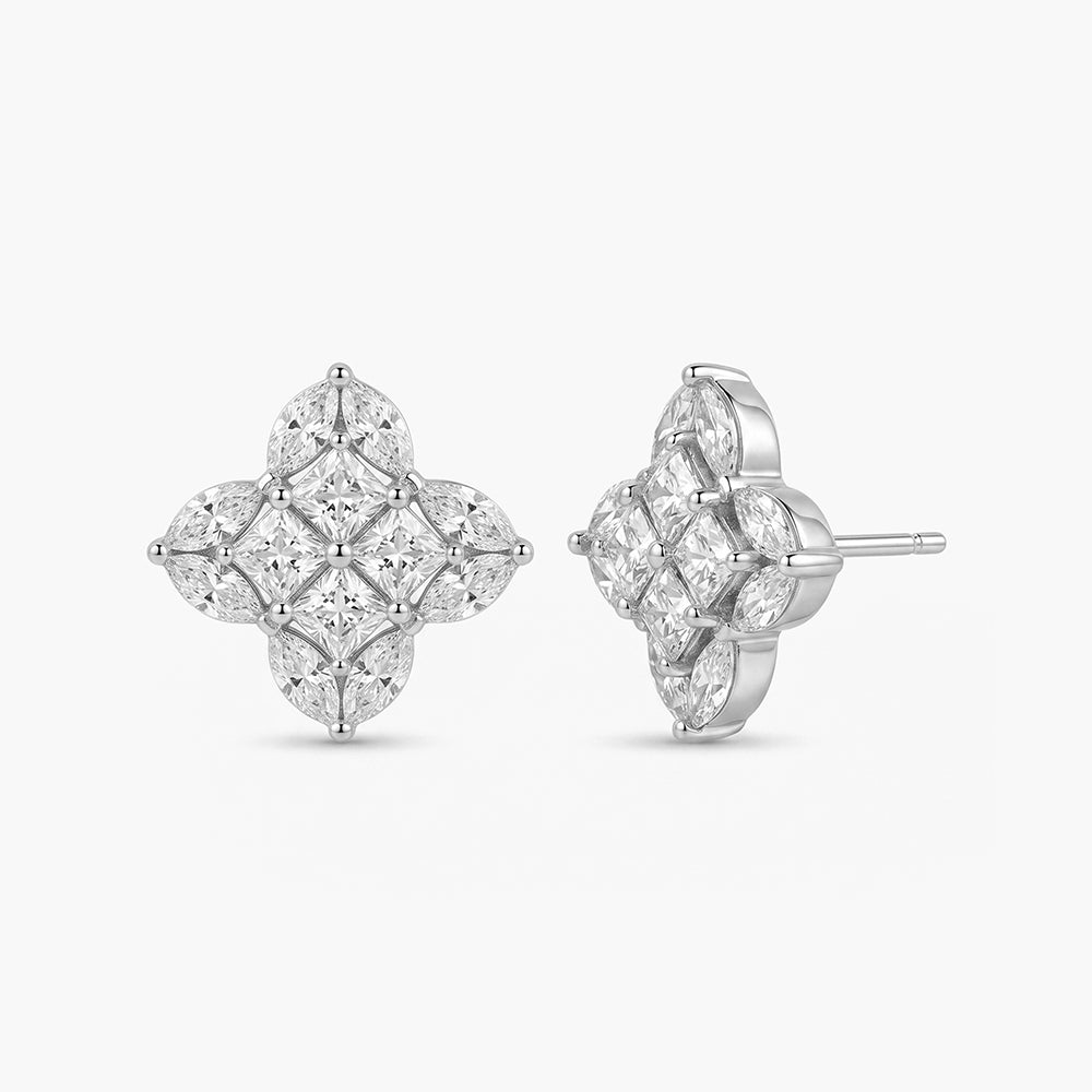 Elegant Blossom 925 Sterling Silver Earrings