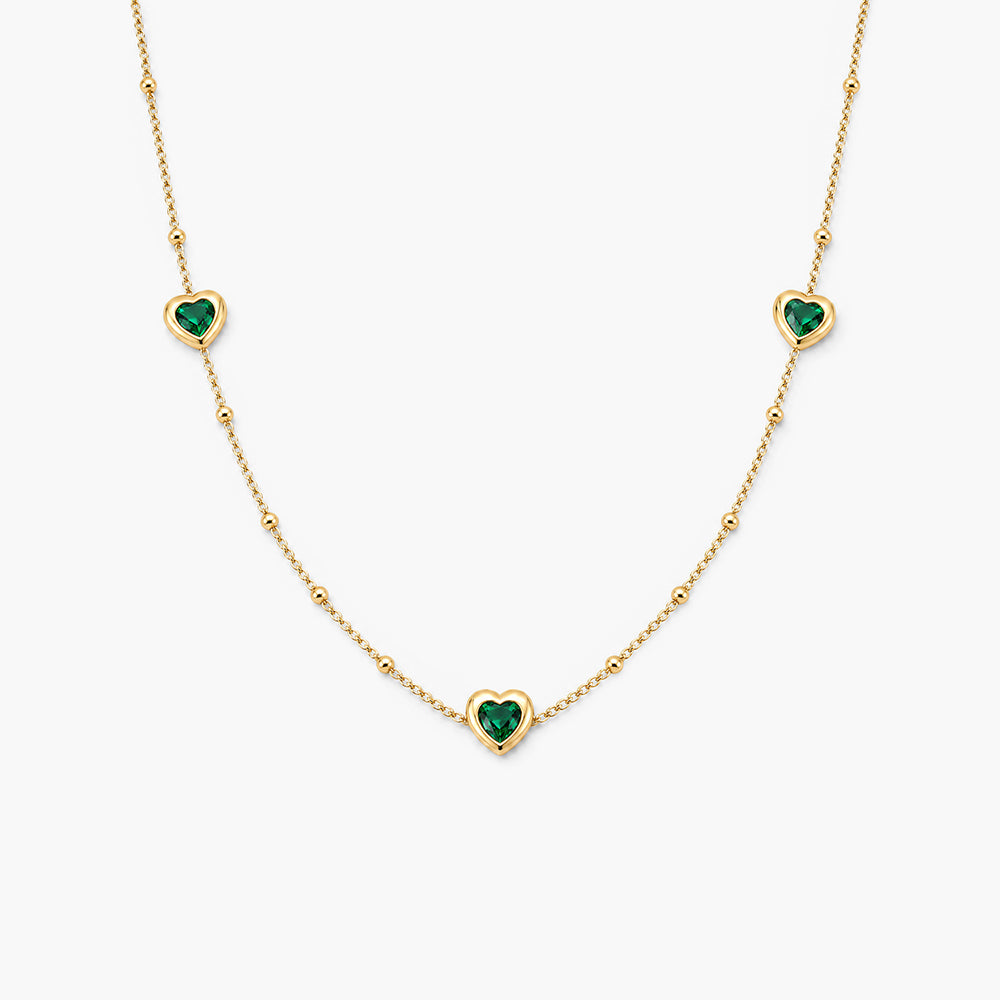 Emerald Glow Heart Necklace
