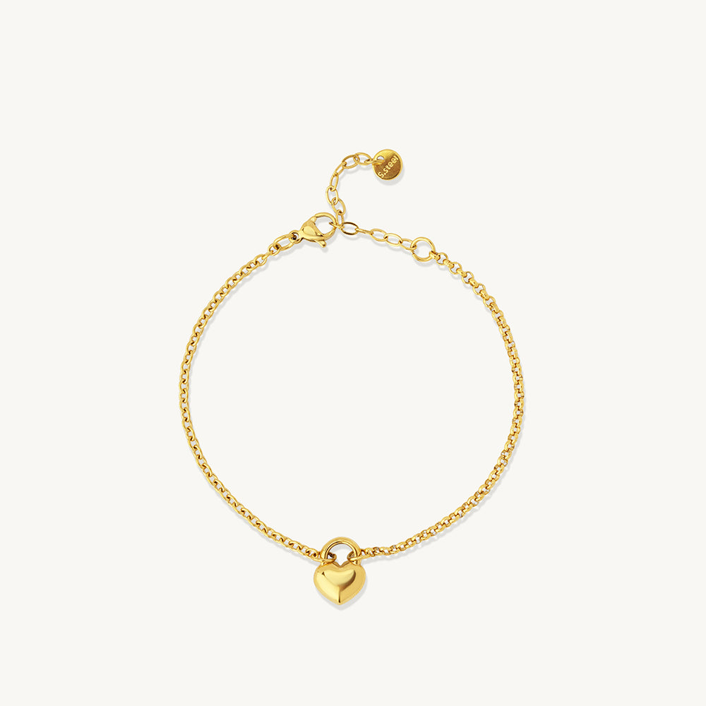 Radiant Golden Heart Charm Bracelet