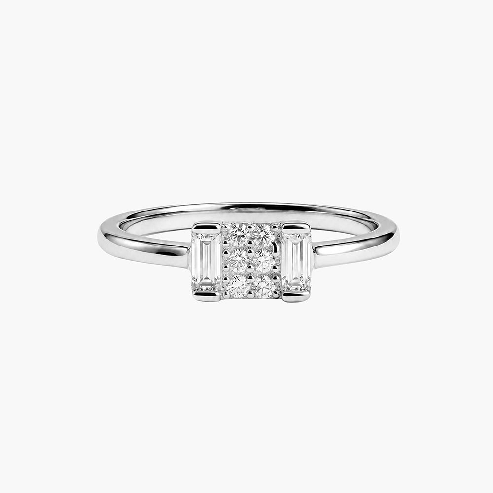 Celestia Spark Platinum Plated 925 Sterling Silver Ring