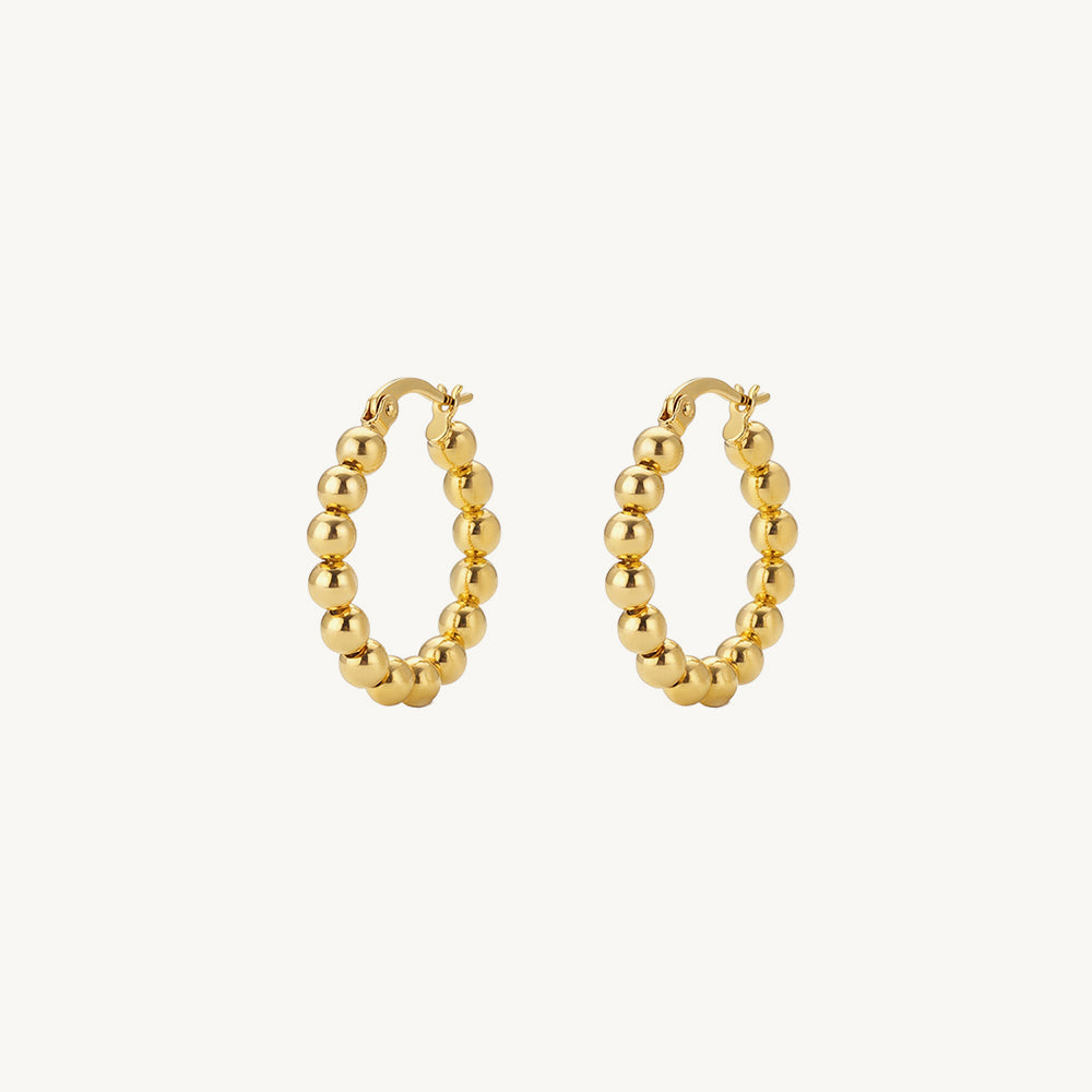 Beaded Arc Hoop Earrings