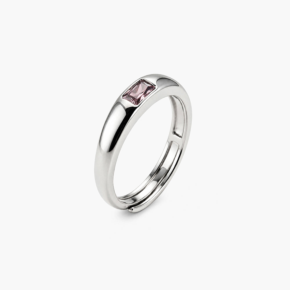 Dainty Crystal Platinum Plated 925 Sterling Silver Ring