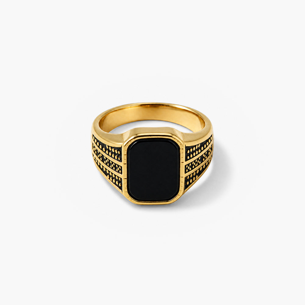 Noir Dynasty Black Square Ring