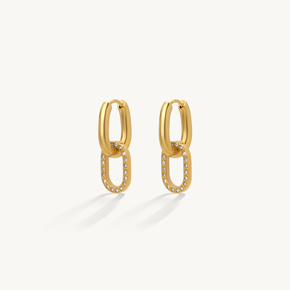 Sparkling Links Hoop Earrings