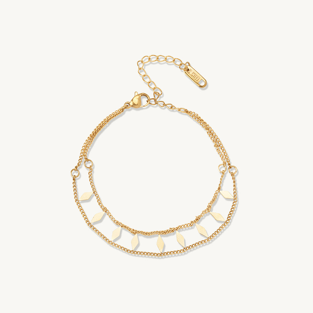 Diamond Shape Disc Cascade Layer Bracelet