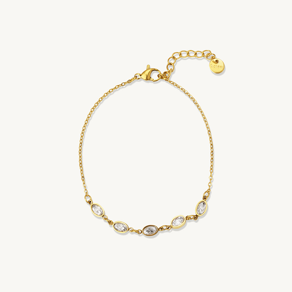 Oval Spark Linked Chain Bracelet