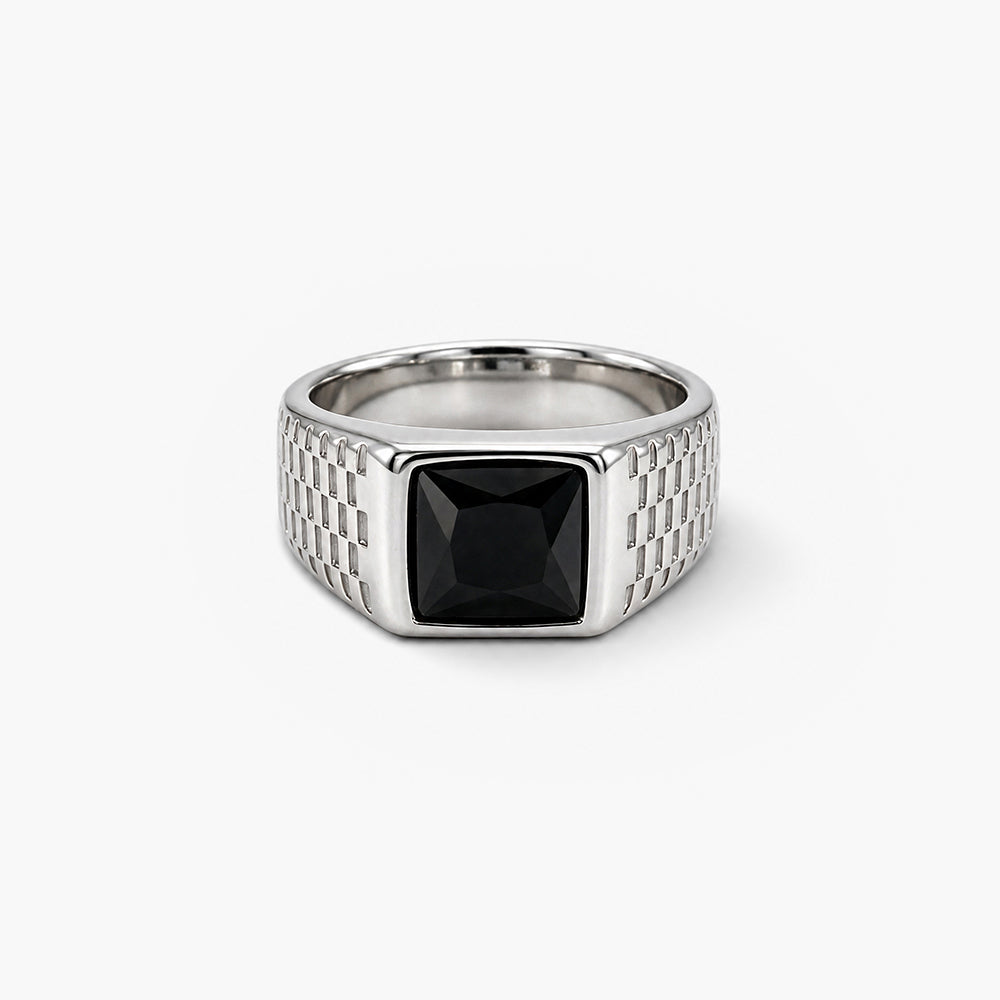 Square Onyx Heritage Ring