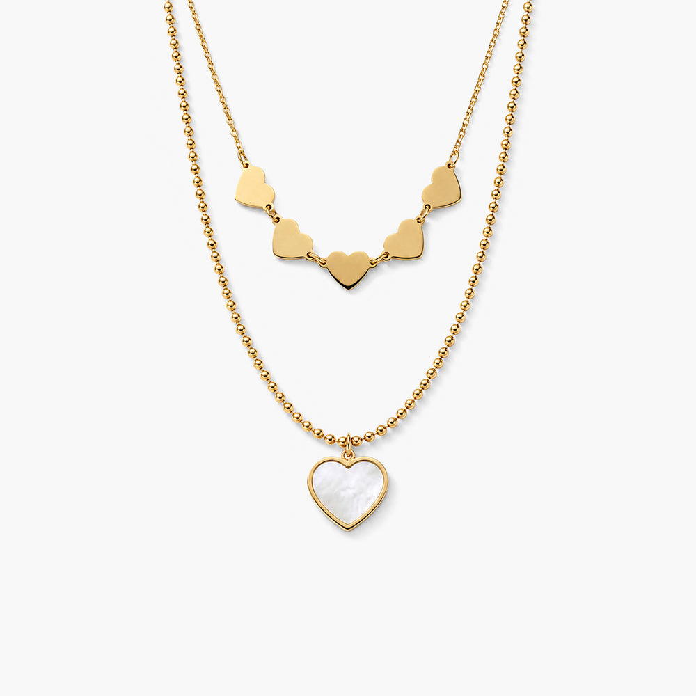 Charm Stack Heart Layer Necklace