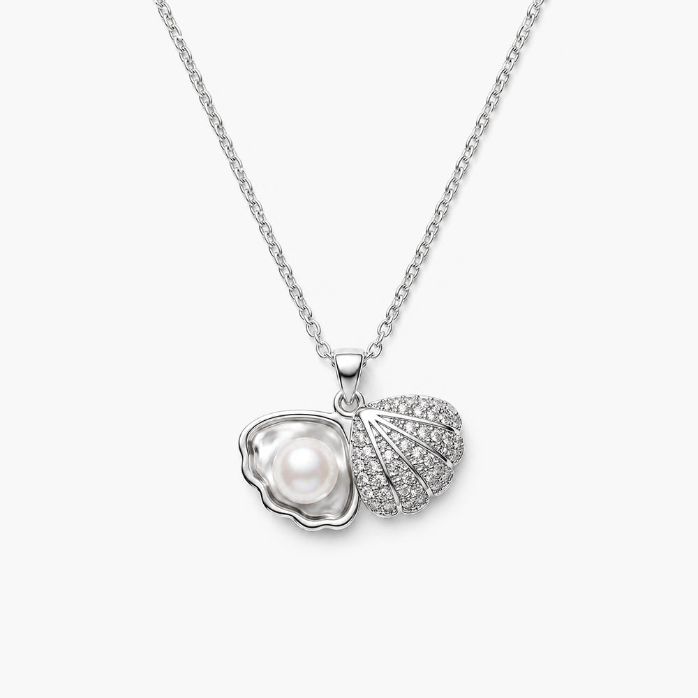 Gilded Glow Oyster Pendant Necklace