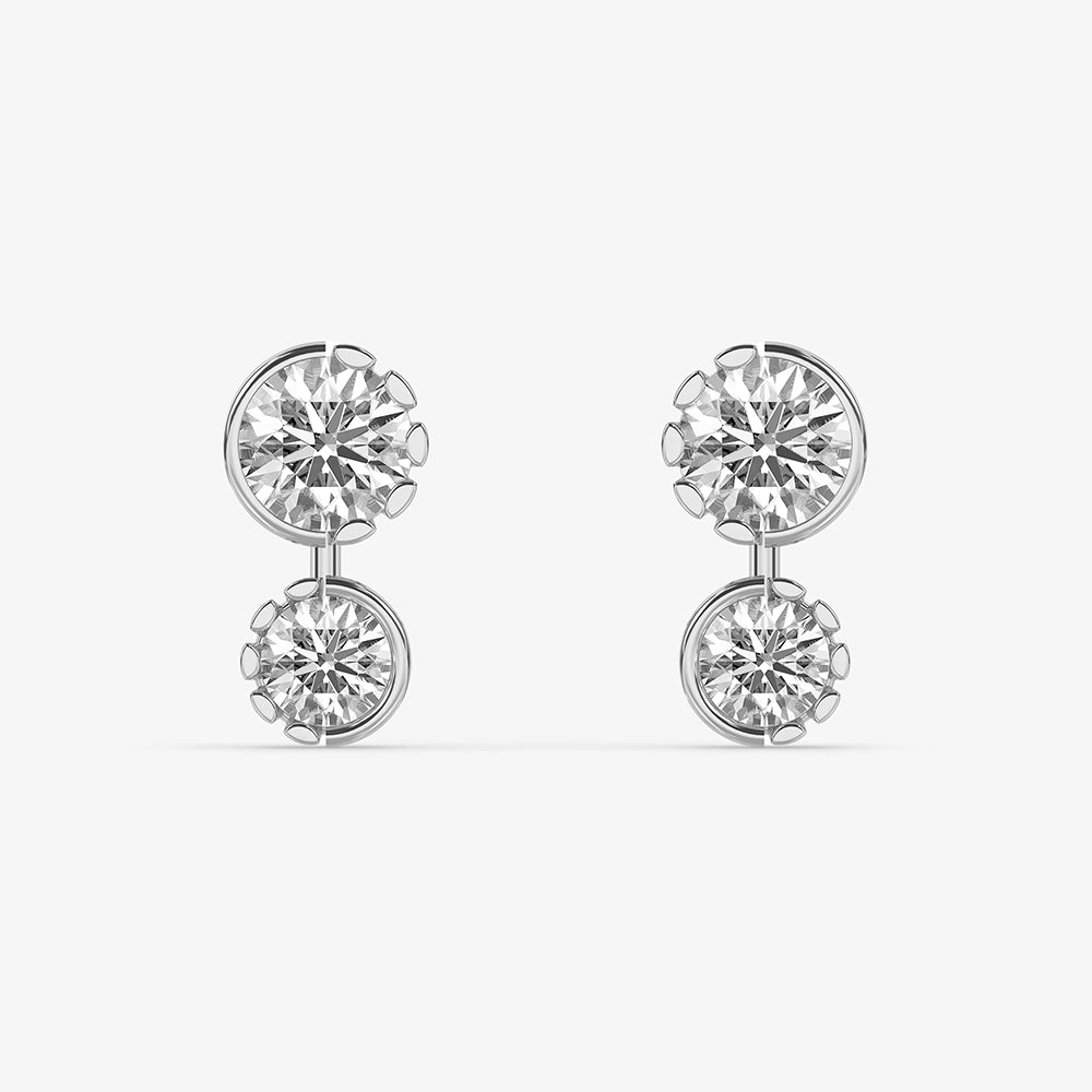925 Sterling Silver Twin Flame Stud Earrings
